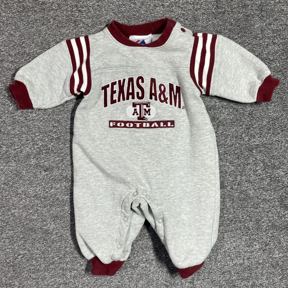 Majestic Texas A&M Aggies Football Infant Romper Gray Maroon 6/9 Months